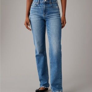 AE Stretch Super High Waisted Straight Jeans